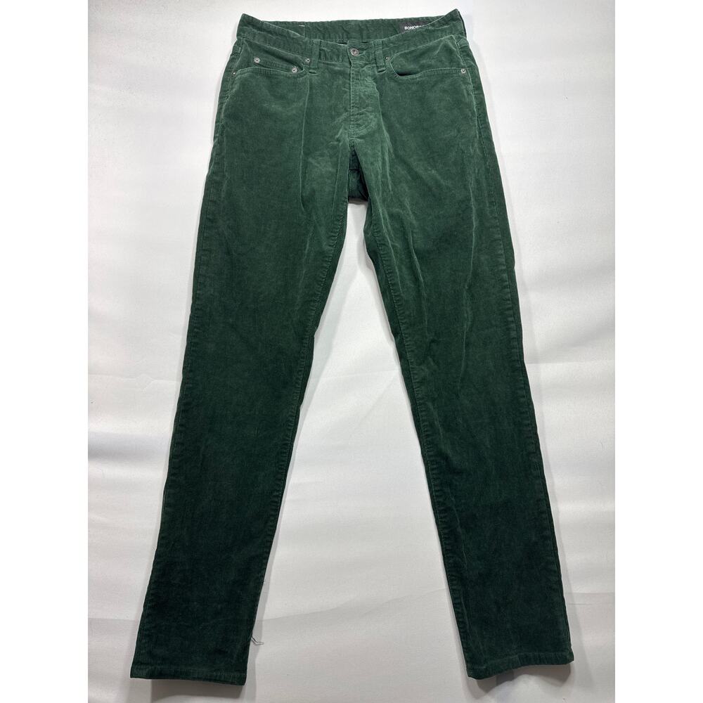 Bonobos Men's Slim Fit Straight Leg Green‎ Corduroy Pants - Size 29x32 (29x31.5)